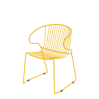 BOLONIA - Fauteuil en acier galvanisé jaune