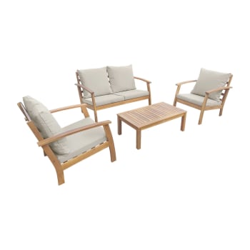 Ushuaia - Lounge-Essgruppe für 4 Personen, 1 Tisch, 2 Sessel und 1 Sofa,