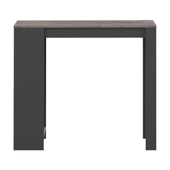 Aravis - Table bar effet bois noir et béton