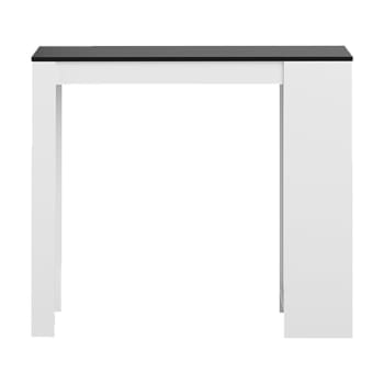 Aravis - Table bar effet bois blanc et noir