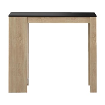 Aravis - Table bar effet bois chêne naturel et noir