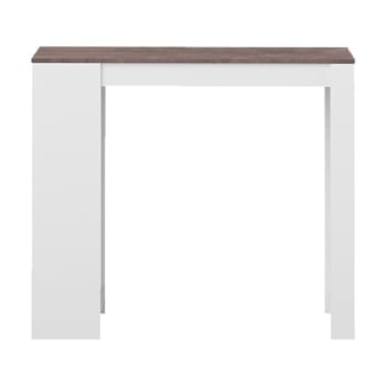 Aravis - Mesa de bar efecto madera blanco y hormigón