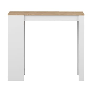 Aravis - Tavolo bar effetto legno bianco e quercia naturale