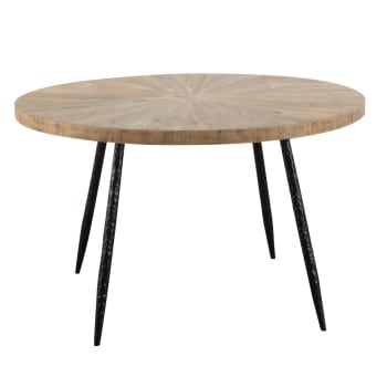 MIM - Table à manger en bois noir 120 cm
