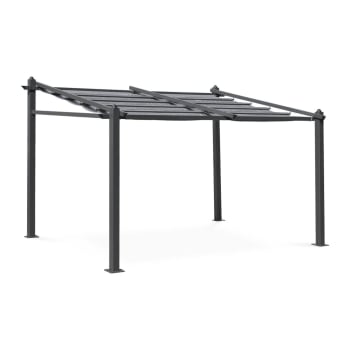 Gazebo Pergola Outsunny 4x3m Con Luci LED - Telo Retrattile, Alluminio, Per Giardino E Terrazzo - Foto 9
