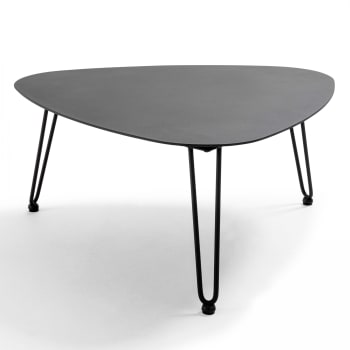 Atoll - Table basse de jardin en aluminium et acier noir