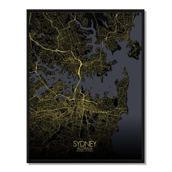 Poster Sydney Nachtkarte 40x50