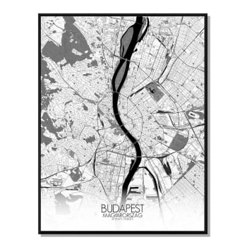 Póster budapest mapa en b&n 40x50