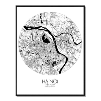 Poster Hanoi Mappa arrotondata 40x50
