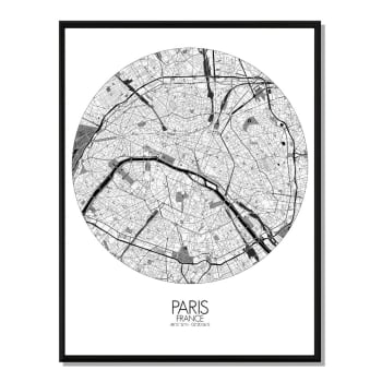 Affiche Paris Carte ronde 40x50