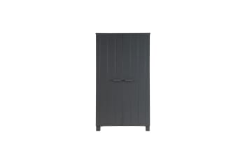 Dennis - Kleiderschrank mit 2 Türen und 5 Einlegeböden aus Holz, grau
