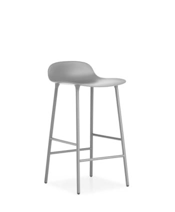 FORM - Chaise de bar avec structure en métal gris 65cm
