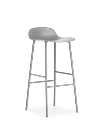 FORM - Chaise de bar avec structure en métal gris 75cm