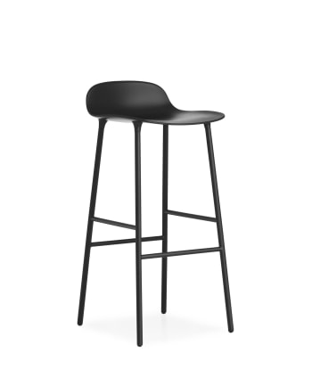 FORM - Chaise de bar avec structure en métal noir 75cm