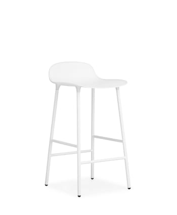 FORM - Chaise de bar avec structure en métal blanc 65cm