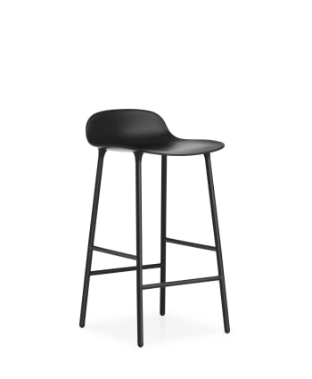 FORM - Chaise de bar avec structure en métal noir 65cm