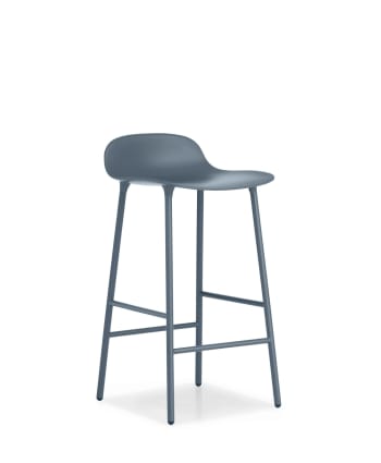 FORM - Chaise de bar avec structure en métal bleu 65cm