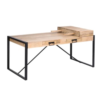New york - Table à manger en bois marron 180 cm