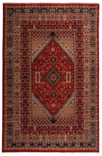 SAHARNA - SAHARNA BIDJAR - Tapis oriental en laine rouge graphique 80x150