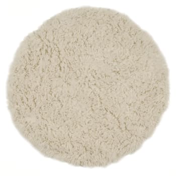 FLOKOS 1250 - Tapis flokati en laine vierge naturel D200 cm