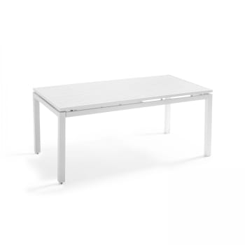 Galilée - Table de jardin extensible en aluminium blanc 180/240cm