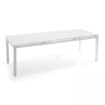 Galilée - Tavolo da giardino estensibile in alluminio bianco
