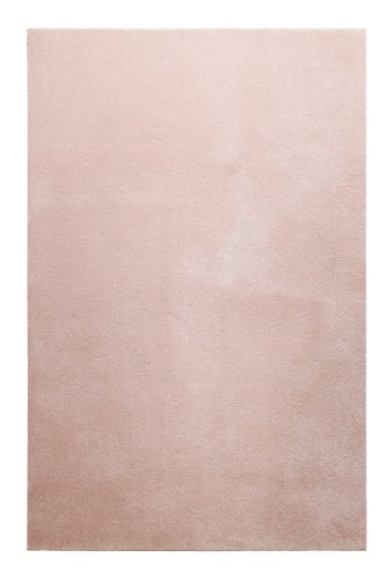 Venice - Alfombra para el salón, terciopelo rosa, pelo corto 133x190