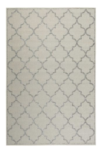 Gleamy - Tapis exterieur beige motif oriental gris 170x120