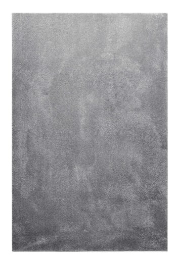Venice - Alfombra para el salón, terciopelo gris, pelo corto 120x170