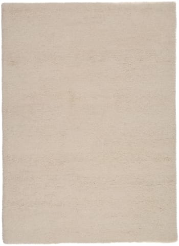 HADJ - Tapis berbère marocain noué main en laine - Blanc 70x140 cm