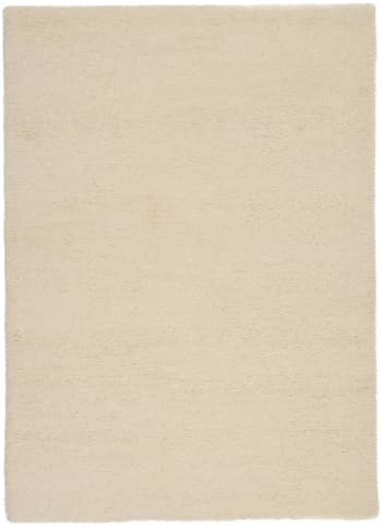 HADJ - Tapis berbère marocain noué main en laine - Blanc 170x240 cm