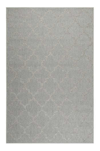 Gleamy - Tapis extérieur gris motif oriental beige pour entrée, jardin 225x160