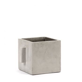 MARIE - Pot béton cubique gris clair 17x17x17 cm