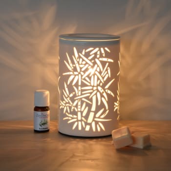 CALORYA - Difusor de Soft Heat Pattern Bamboo Ceramic blanco -H15