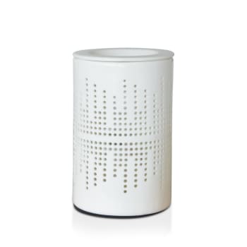 CALORYA - Difusor de calor suave Patrón punteado de cerámica blanca -H15