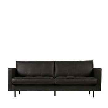 Bronco - Vintage 3-Sitzer-Sofa aus Leder, schwarz