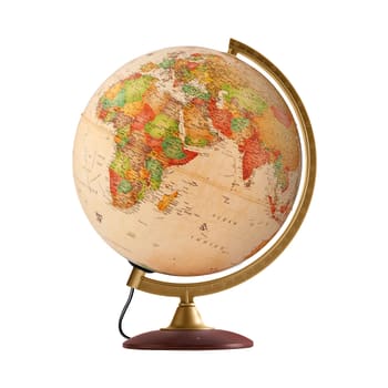 COLOMBO - Globe terrestre  30 cm antique  lumineux  textes en français