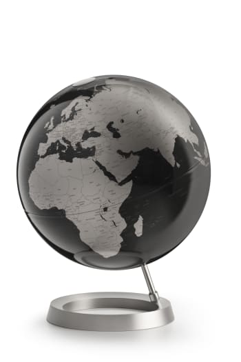 VISION BLACK - Globe terrestre de design 30 cm textes en anglais
