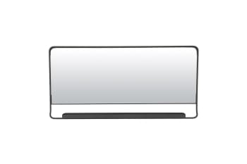 CHIC - Miroir horizontal avec tablette et bord noir 80x40