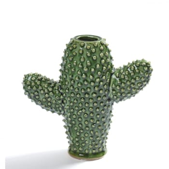 CACTUS - Vase cactus small porcelaine verte H20cm