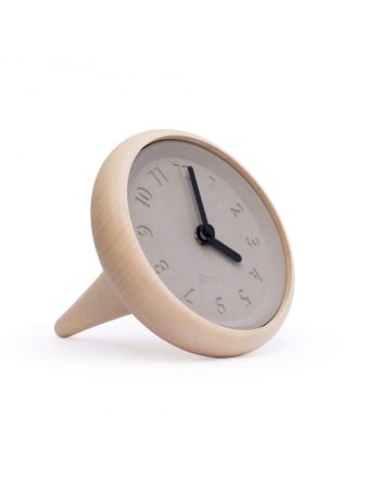 TOUPIE - Horloge de table en bois et béton