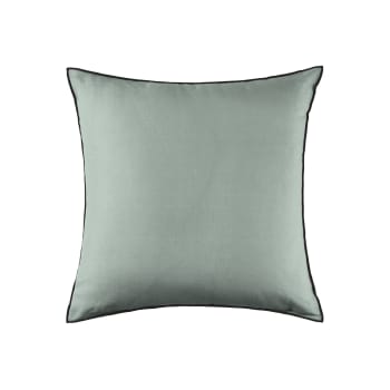 Carlina - Fodera per cuscino 50x50 cm Grigio verde e bordo nero