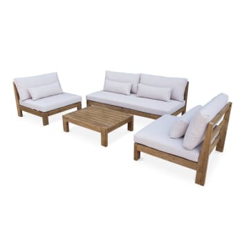 Bahia - Muebles de jardín xxl con madera cepillada, efecto blanqueado