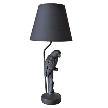 PERROQUET - Lampe à poser noire avec abat-jour H46,5cm