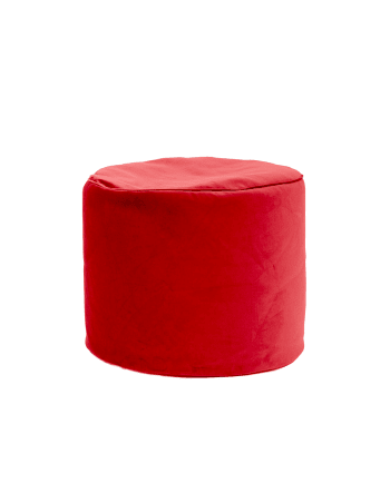 Jumbo velvet - Pouf rond d'intérieur en velours rouge scarlet