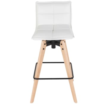 Mae - Chaise de bar design blanche imitation cuir