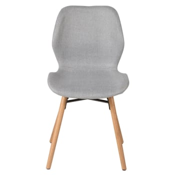 Gary - Chaise en tissu et chêne gris clair