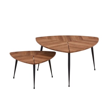 Cobra - Set de 2 tables gigognes en fibre de bois D48cm et d70cm