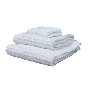 Coton gaufre - Asciugamano bianco in cotone goffrato 50X100 CM