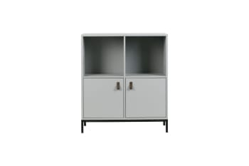 Incl - Cabinet 2 portes en bois gris